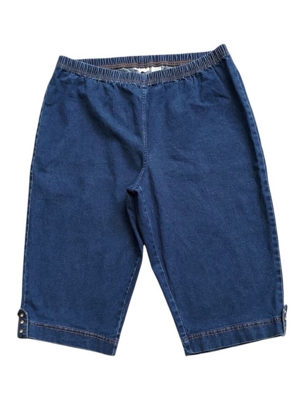 Croft & Barrow Pull On Jeans Womens Plus 2X Capri Denim Pants Stretch Blue Crop